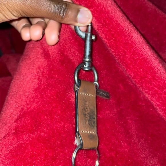 COACH Trigger Snap Key Ring ☆ LEATHER in Dark Saddle ☆ VINTAGE OLD - Picture 1 of 1